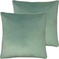 Evans Lichfield Opulence Twin Pack Polyester Filled Cushions, Eau De Nil, 55 x 55cm