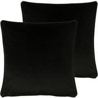 Evans Lichfield Opulence Twin Pack Polyester Filled Cushions, Jet, 55 x 55cm