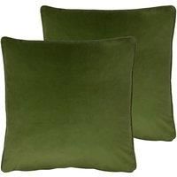 Evans Lichfield Opulence Twin Pack Polyester Filled Cushions Olive