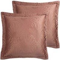 Paoletti Palmeria Twin Pack Polyester Filled Cushions Blush