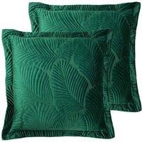 Paoletti Palmeria Twin Pack Polyester Filled Cushions Emerald
