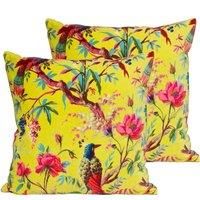 Paoletti Paradise Polyester Filled Cushions (Twin Pack), Acacia, 50 x 50cm