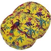 Paoletti Paradise Polyester Filled Cushions Twin Pack Cotton Yellow