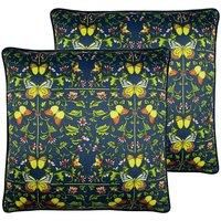 Paoletti Potage Polyester Filled Cushions (Twin Pack), Navy, 50 x 50cm