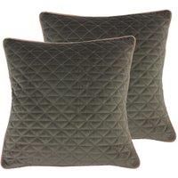 Riva Home Quartz Polyester Filled Cushions (Twin Pack), Charcoal/Blush, 45 x 45cm
