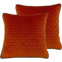 Riva Home Quartz Polyester Filled Cushions (Twin Pack), Jaffa/Teal, 45 x 45cm