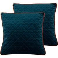 Riva Home Quartz Polyester Filled Cushions (Twin Pack), Teal/Jaffa, 45 x 45cm