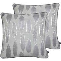 Prestigious Textiles Quill Polyester Filled Cushions Twin Pack Cotton Silver