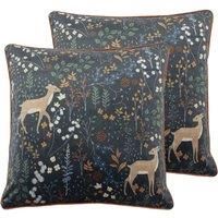 furn. Richmond Polyester Filled Cushions (Twin Pack), Midnight Blue, 50 x 50cm
