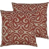furn. Rocco Polyester Filled Cushions (Twin Pack), Brick, 45 x 45cm