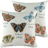Evans Lichfield Species Butterfly Twin Pack Polyester Filled Cushions Multi
