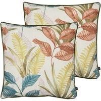 Prestigious Textiles Sumba Polyester Filled Cushions Twin Pack Coral
