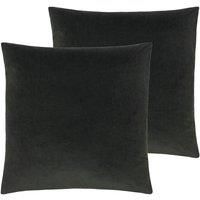 Evans Lichfield Sunningdale Polyester Filled Cushions (Twin Pack), Charcoal, 50 x 50 cm