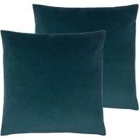 Evans Lichfield Sunningdale Polyester Filled Cushions (Twin Pack), Kingfisher, 50 x 50cm