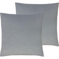 Evans Lichfield Sunningdale Polyester Filled Cushions (Twin Pack), Platinum, 50 x 50cm