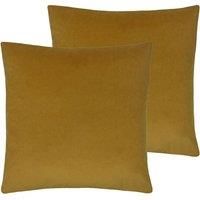 Evans Lichfield Sunningdale Polyester Filled Cushions (Twin Pack), Saffron, 50 x 50cm