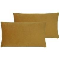 Evans Lichfield Sunningdale Polyester Filled Cushions (Twin Pack), Saffron, 30 x 50 cm