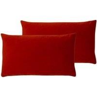 Evans Lichfield Sunningdale Polyester Filled Cushions (Twin Pack), Flame, 30 x 50cm
