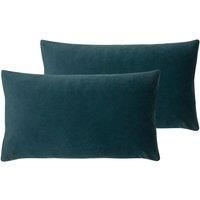 Evans Lichfield Sunningdale Polyester Filled Cushions (Twin Pack), Kingfisher, 30 x 50cm
