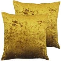Paoletti Verona Polyester Filled Cushions (Twin Pack), Ochre, 55 x 55cm