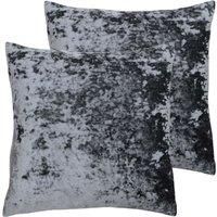 Paoletti Verona Twin Pack Polyester Filled Cushions Pewter 55 x 55cm