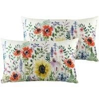 Evans Lichfield Wild Flowers Emma Twin Pack Polyester Filled Cushions Multi 30 x 50cm
