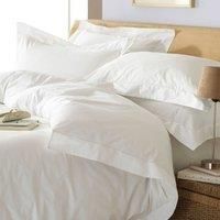 Paoletti 5-Star Hotel Quality Oxford Super King Duvet Set - 200 Thread Count Percale White Cotton - Machine Washable