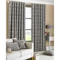 Riva Home Hanover Ready Made Eyelet Curtains Silver
