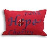 Paoletti Faith Polyester Cushion, Red, 35 x 50cm