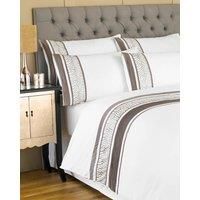 Riva Home Zanzibar Mombassa Luxury Duvet Cover Bedding Set White Gold