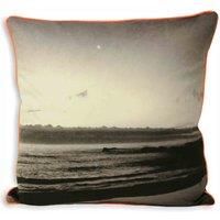Paoletti Neon Coast Polyester Cushion,Black,45 x 45cm