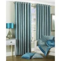 Paoletti Wellesley Lined Ready Made Eyelet Curtains Duck Egg