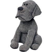 Riva Paoletti Herringbone Dog Doorstop - Grey - Heavyweight Sand Filling - Polyester and Acrylic - 17 x 18 x 30cm (7" x 7" x 12" inches) - Designed in the UK