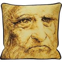 Paoletti Leonardo Self Portrait Polyester Cushion,Beige,45 x 45cm