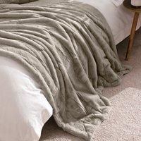 Empress Throw - Grey - Super Soft Faux Fur - Heavyweight - Non Slip Lining - Machine Washable - 100% Polyester - 130 x 180cm (51" x 71" inches) - Made by Riva Paoletti - Designed in the UK