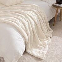 Paoletti Empress Faux Fur Throw Polyester Cream 200 x 140cm