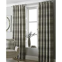 Riva Paoletti Aviemore Eyelet Curtains, Beige, 46 x 54 (117 x 137 cm), Polyester, Natural