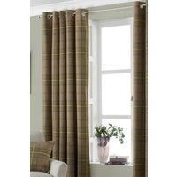 Riva Paoletti Aviemore Eyelet Curtains, Brown, 46 x 54 (117 x 137 cm), Thistle, Polyester