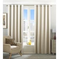 Riva Home Eclipse Blackout Eyelet Curtains, Polyester, Ivory, 90 x 54 (229 x 137 cm)