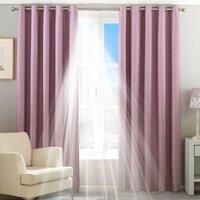 Paoletti Two Curtain Panels, Polyester, Mauve, 90 x 90 (229 x 229 cm)
