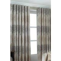 Silver Eyelet Curtains Oakdale Botanical Trees Ready Made Ring Top Curtain Pairs