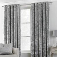 Riva Paoletti Verona Ringtop Eyelet Curtains (Pair), 117cm x 183cm, Silver