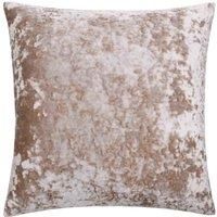 Riva Paoletti Verona Polyester Filled Cushion Square - Oyster Beige - Velvet Feel - Crushed Velvet Look - Hidden Zip Design - 100% Polyester Case - 55 x 55cm (22" x 22" inches) - Designed in the UK