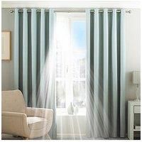 Paoletti Two Curtain Panels, Polyester, Denim, 90" x 90" (229 x 229cm)