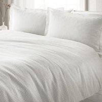 The Linen Yard Waffle 100% Cotton Duvet Cover Set