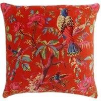 Paoletti Paradise Polyester Filled Cushion, Orange, Square