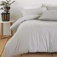 Striped Duvet Covers Linear 100% Washed Cotton Grey Quilt Cover Bedding Sets
