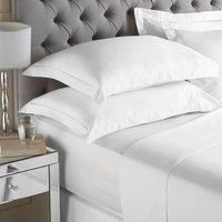 Riva Paoletti Super King Quality Fitted Sheet Optic White 200 Thread Count Elasticated Corners 100% Plain Cotton Percale Machine Washable 180 x 200 x 30cm (71" x 79" x 12"), Superking