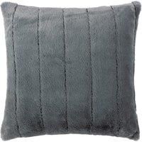 Riva Paoletti Empress Square Polyester Filled Cushion - Charcoal Grey - Super Soft Faux Fur - Reversible - Zip Closure - Machine Washable - 100% Polyester - 55 x 55cm (22" x 22" inches)