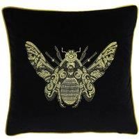 Paoletti Cerana Black Bee Velvet Cushion Black